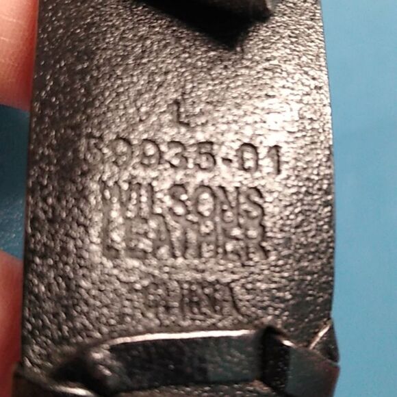 Black Leather Men's Belt Wilson Leather size Large - Picture 4 of 8